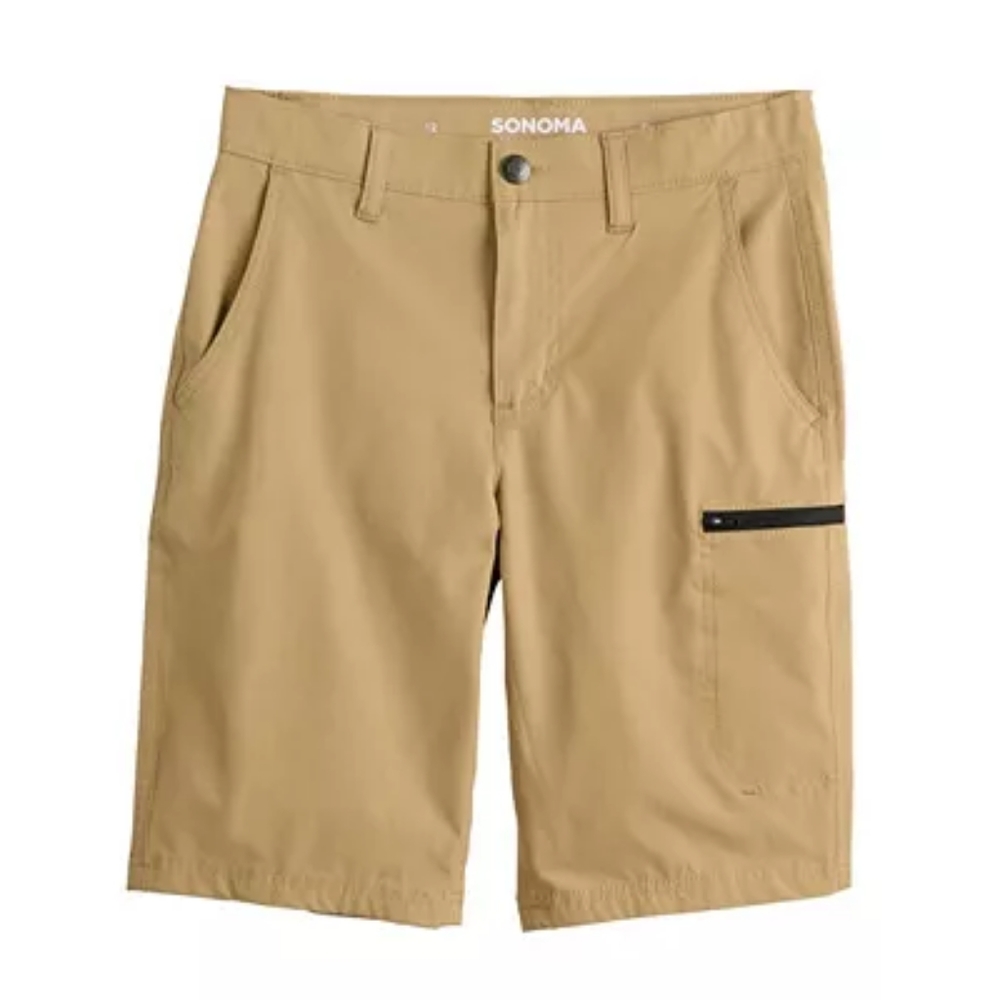 Sonoma Flexwear Boys Uniform Cargo Shorts, Lightweight, Khaki, 14 reg,  NWOT